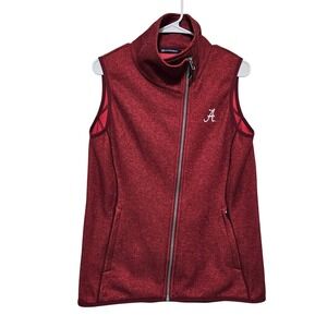 Cutter & Buck Alabama Crimson Red Tide Women XL Stealth Full Zip Vest  NCAA
O